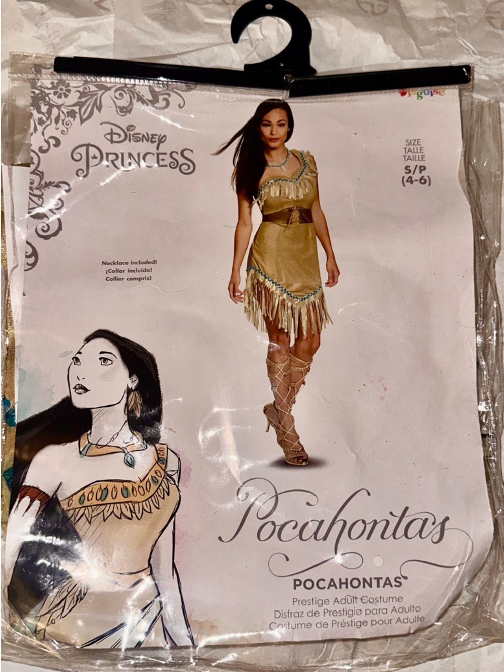 Disney Pocahontas Women’s Costume - Tan, Brown & Gold Accents